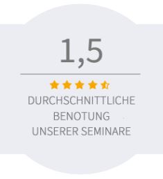Durchschnittliche Benotung unserer Seminare - 1,5