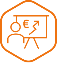 Piktogram Männchen mit Kostenanalyse